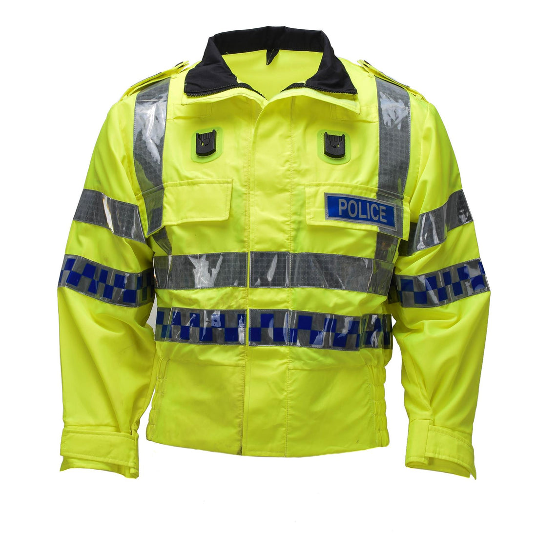Chaqueta de uniforme reflectante de alta visibilidad de la policía escocesa original amarilla