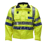 Chaqueta de uniforme reflectante de alta visibilidad de la policía escocesa original amarilla
