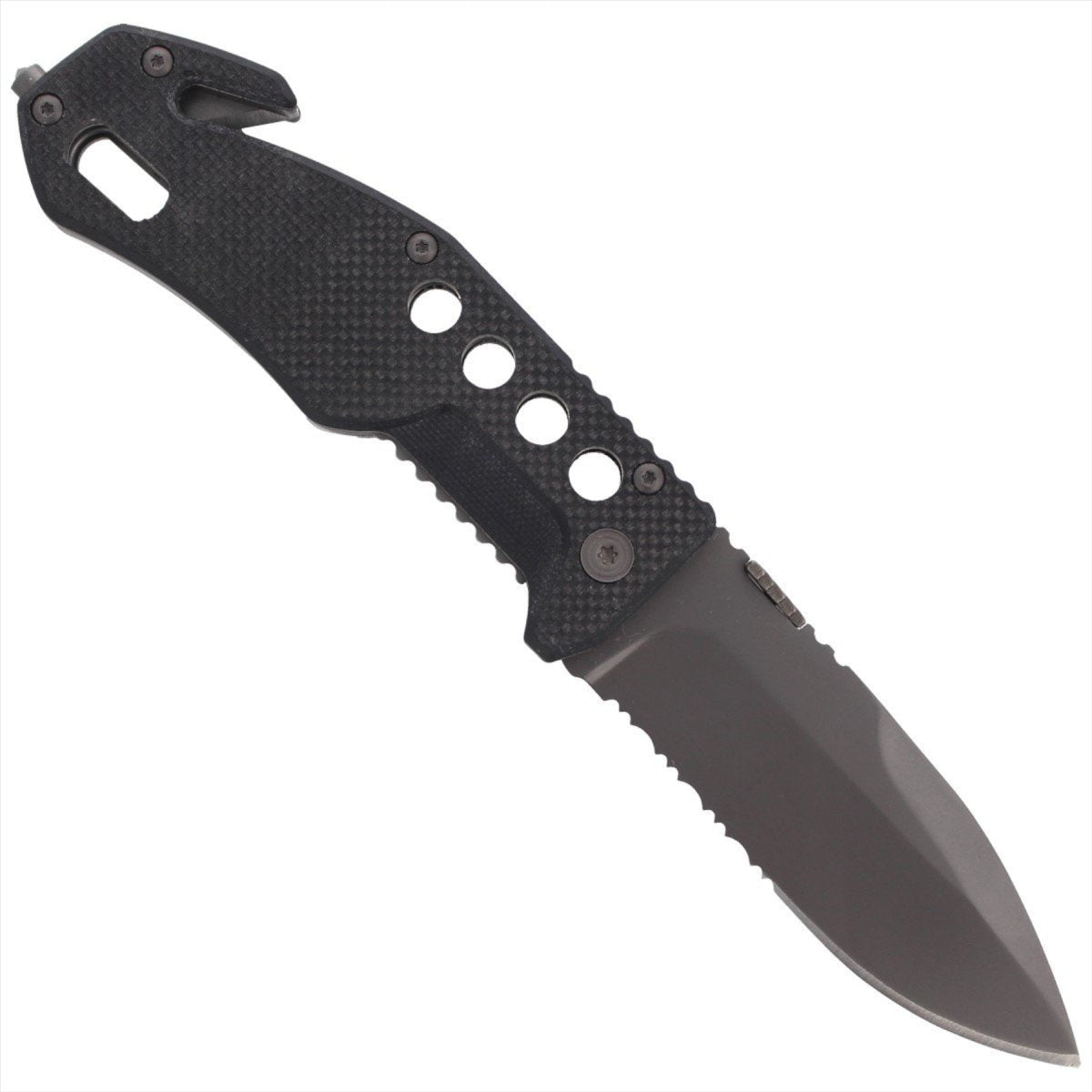 Black Fox BF-115 Navaja táctica de bolsillo AISI 440 Hoja Rompevidrios Mango G10