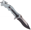 Boker Brand Navaja de bolsillo plegable Hero gris acero inoxidable 440A mango de aluminio