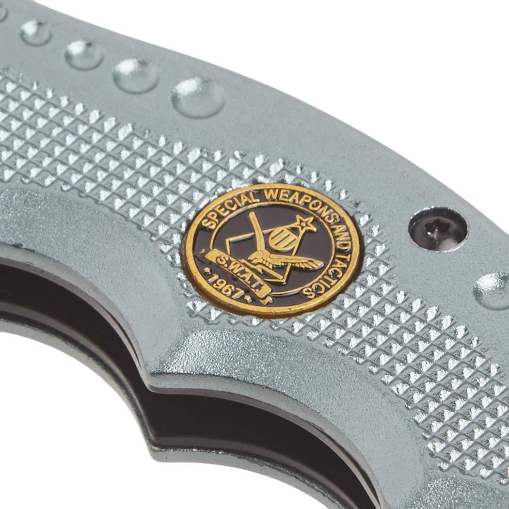 Boker Brand Navaja de bolsillo plegable Hero gris acero inoxidable 440A mango de aluminio
