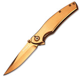 Boker Gold navaja plegable con dedo acero inoxidable anodizado 440A linerlock