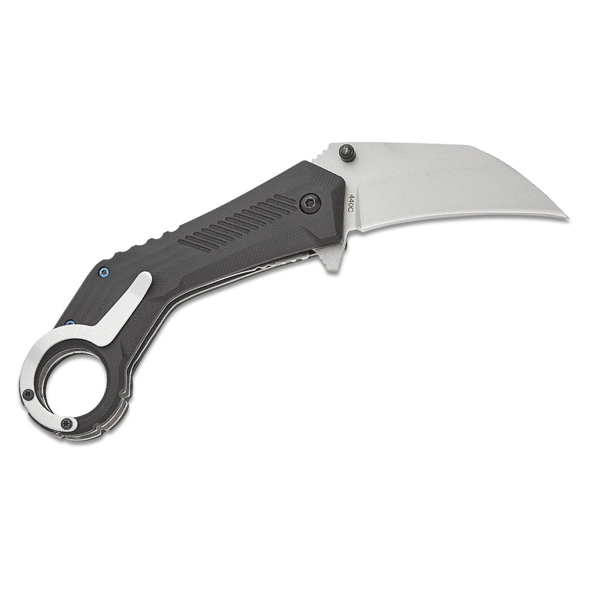Navaja táctica Boker Magnum Velcon Hawkbill 440C Hoja de acero Mango G10