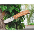BOKER Pakka Hunter Navaja de bolsillo con bloqueo de revestimiento, mango de madera de acero 440B sin recubrimiento
