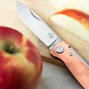 Boker Plus Atlas Navaja de bolsillo plegable 12C27 Hoja de acero Mango de cobre Bronce