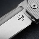 Boker Plus BabyX Navaja de bolsillo plegable Hoja D2 Mango de acero inoxidable Gris