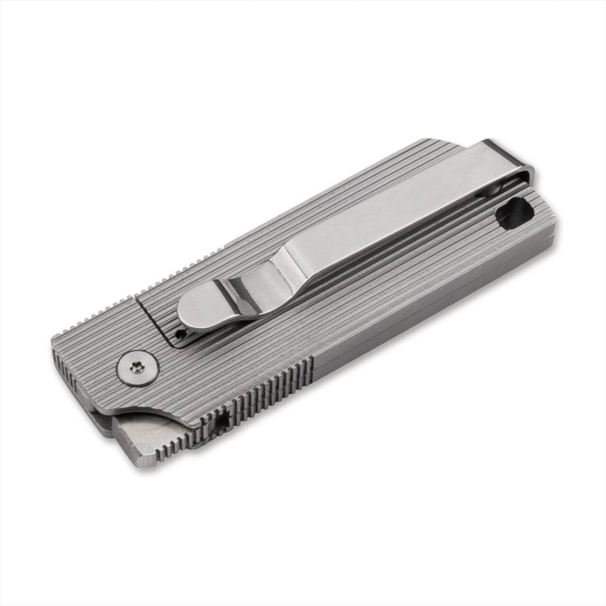 Boker Plus BabyX Navaja de bolsillo plegable Hoja D2 Mango de acero inoxidable Gris