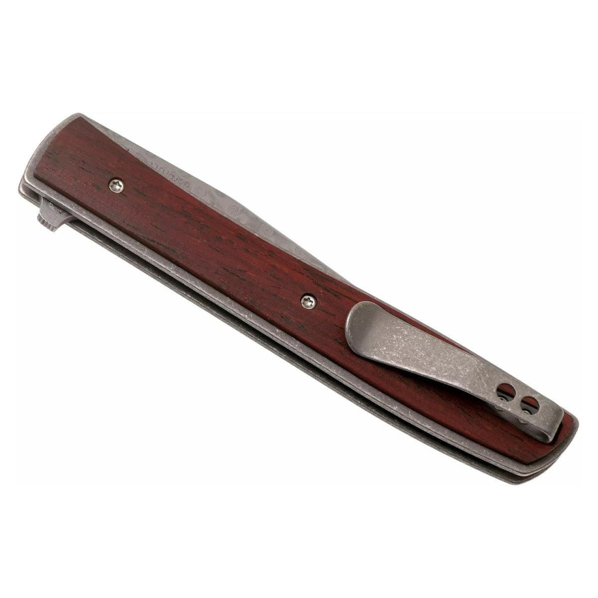 Boker Plus Urban Trapper Navaja de bolsillo Hoja de Damasco Mango de madera de cocobolo