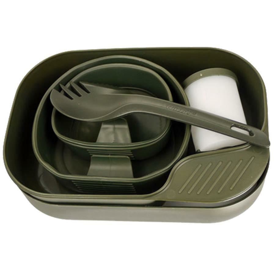 Marca suecia Wildo Camp A Box Olive Green Camping Plates Cups Spork Outdoor