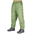Pantalones reversibles del ejército británico pantalones de clima frío de color verde frío térmico