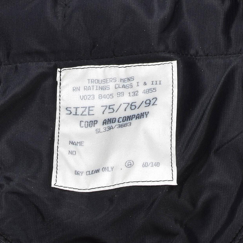 Pantalones del ejército británico original de la Armada Royale 1 Vestido de pantalones formales negros NUEVOS