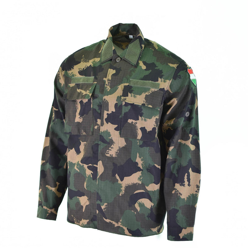 Genuina camisa del ejército húngaro M90 4 Color Camuflage Manga larga Militara NUEVO