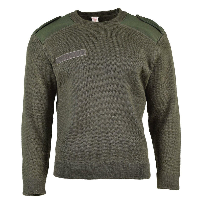 Suéter genuino del ejército francés Olive Commando Militares Militares Reducir Neck New