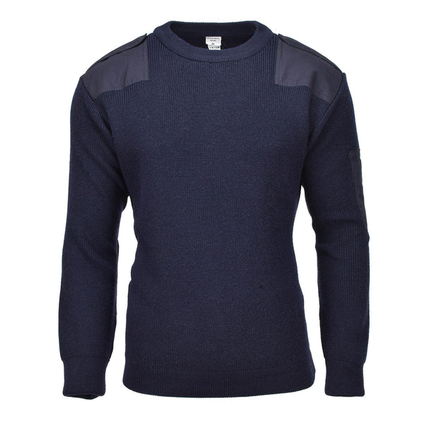 Repleta militar belga original Sweater Blue Sweater Army Excedente nuevo