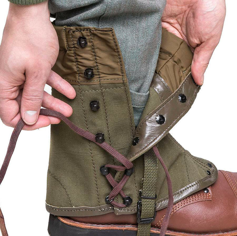 Gaiters del ejército italiano genuino lienzo od ultive senderismo excedente militar M70 combate