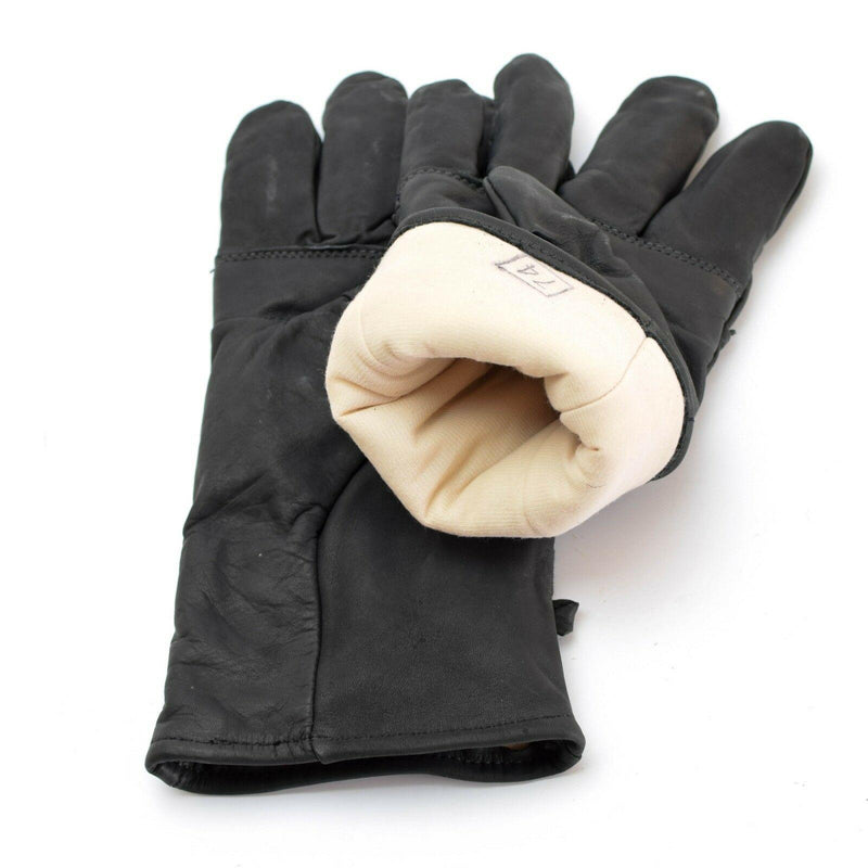 Originales guantes de cuero de combate del ejército de los EE. UU. Problema militar de cuero negro genuino