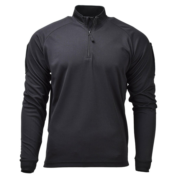 Camisetas tácticas de combate militar británica original con cremallera negra transpirable nuevo