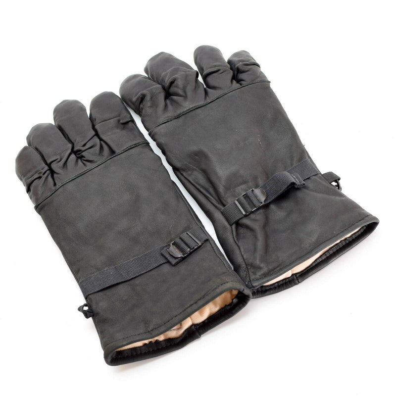 Originales guantes de cuero de combate del ejército de los EE. UU. Problema militar de cuero negro genuino