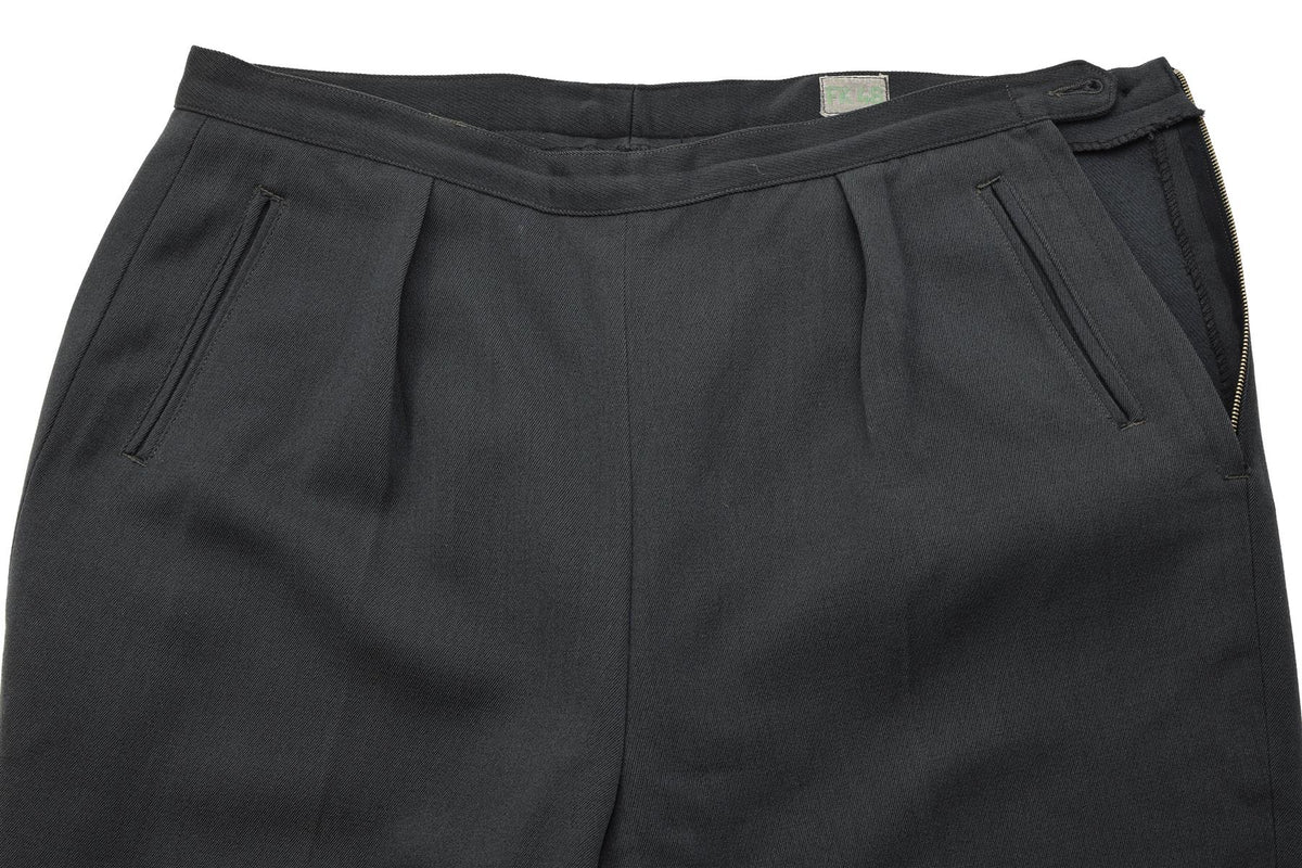 Pantalones formales militares suecos originales con bolsillos diagonales y pliegues delanteros en azul