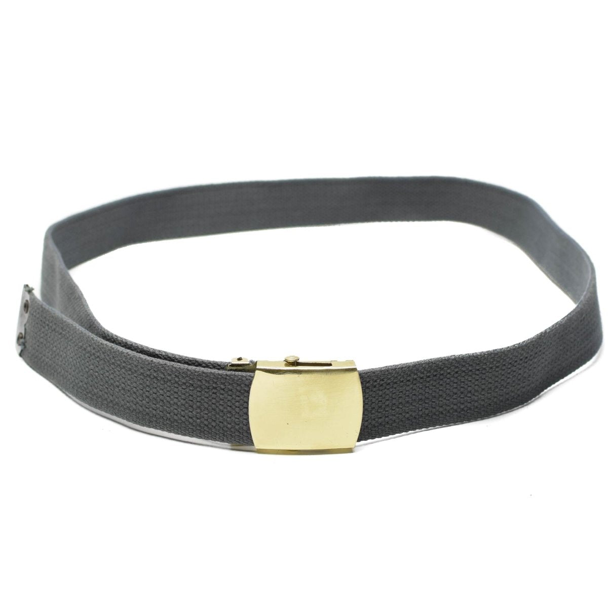 Cinturón gris casual militar del ejército de lona con hebilla de oro unisex excedente militar