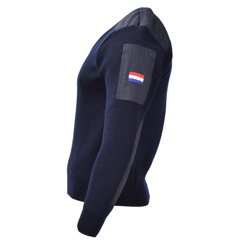 Original holandés militar azul suéter jarra