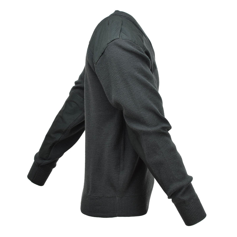 Genuino Sweater del ejército holandés Comando Comando de comando jersey en V jerente oscuro verde