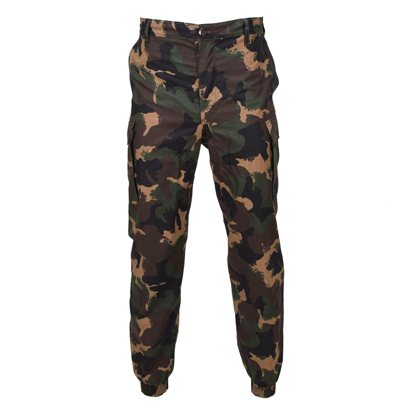 Pantalones de campo de verano militar húngaro original M1990 Woodland Camo Ripstop Nuevo