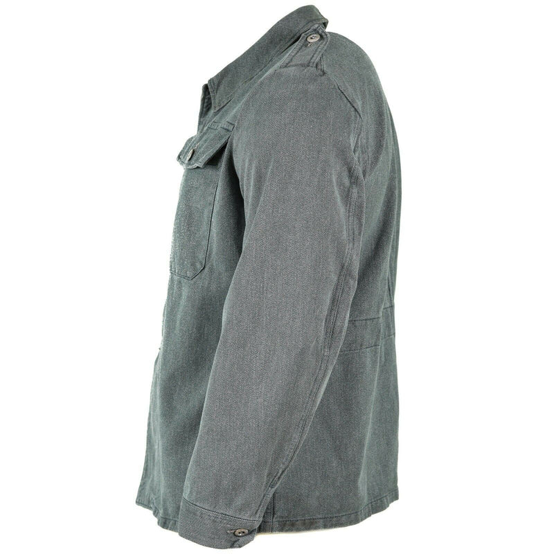Jaqueta de trabajo del ejército suizo genuino chaqueta militar de mezclilla gris vintage excedente