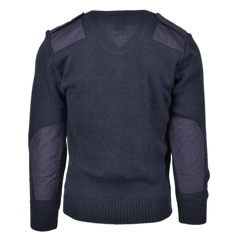 Servicio de jersey de Explicador de Ex-Policía British British British Séter Séter de cuello en V Blue