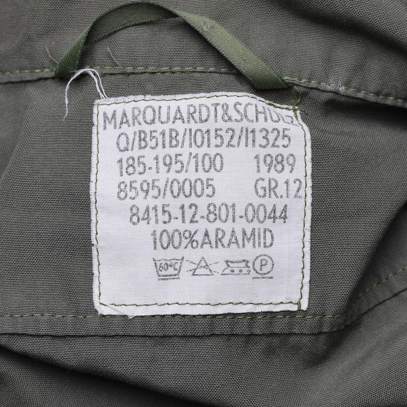 Genuino ejército alemán Olive OD Traje general Combate Combate Boiler Coverall Jumpsuit Aramid