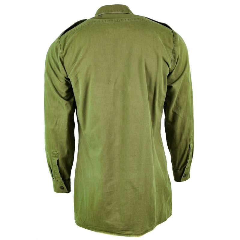 Camisa del ejército británico original O.D Servicio militar verde Manga larga BDU