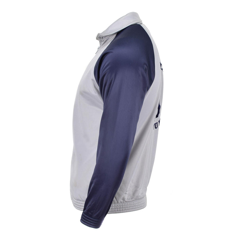 Gerenina de la escuela militar francesa sudadera chaqueta deportiva corriendo caminata gris azul