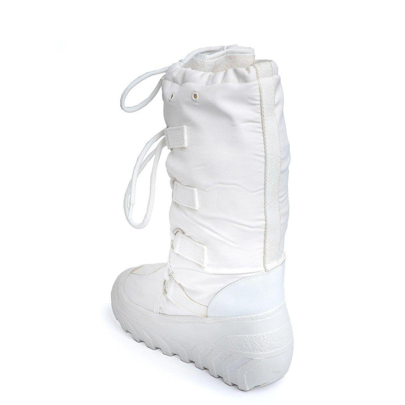 Genuinas botas militares italianas de nieve calentando la retención de calor de la parte superior blanca nueva