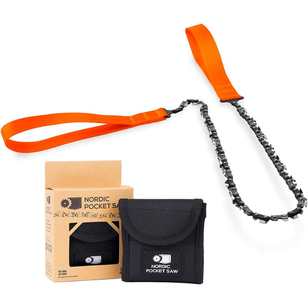 Nordic Pocket Saw Herramienta de supervivencia portátil Calidad de senderismo Manijas de naranja