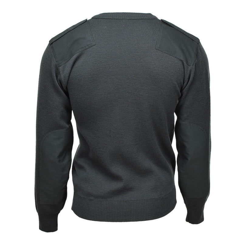Genuino Sweater del ejército holandés Comando Comando de comando jersey en V jerente oscuro verde