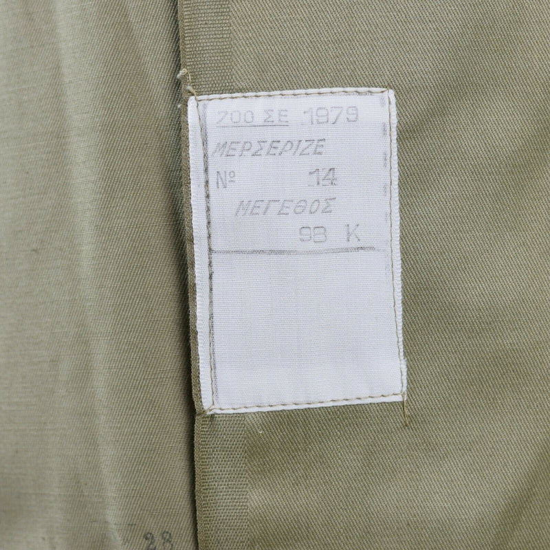 Camisa del ejército griego genuino fatiga Stock Dead Chino Chino Caki Jacket Military NUEVO