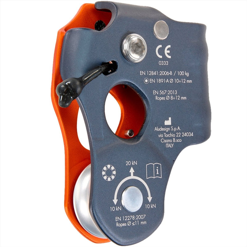 Tecnología de escalada CRIC Progress Capture Polea de aluminio Acero inoxidable Orange