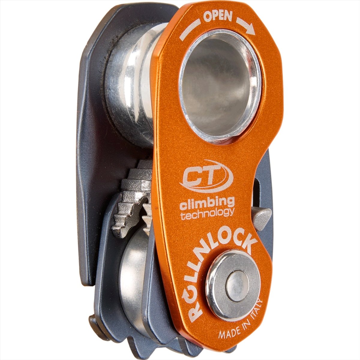 Climbing Technology ROLLNLOCK Dispositivo de polea Abrazadera de cuerda Dispositivo 3 en 1 Naranja