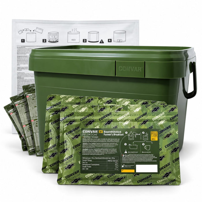 CONVAR Feldküche 72 Hour Emergency Food Kit 3 Day Supply 6L Water Heater - GoMilitar