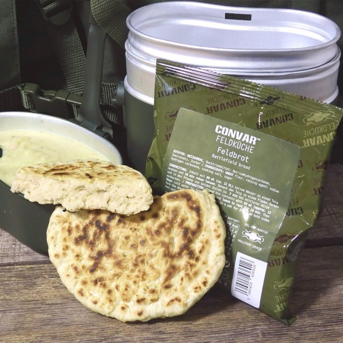 Mezcla de pan de campo CONVAR, larga vida útil, comida de emergencia para acampar al aire libre