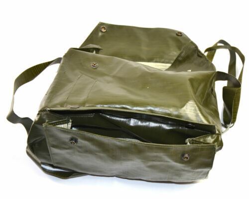 Original vintage military green canvas bag for storing and carrying Czech Cold War era gas mask M-10 set