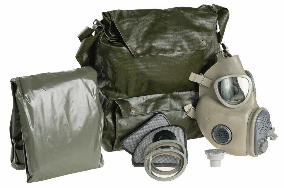 Original ejército checo M10 máscara de gas filtros bolsa de transporte excedente militar vintage
