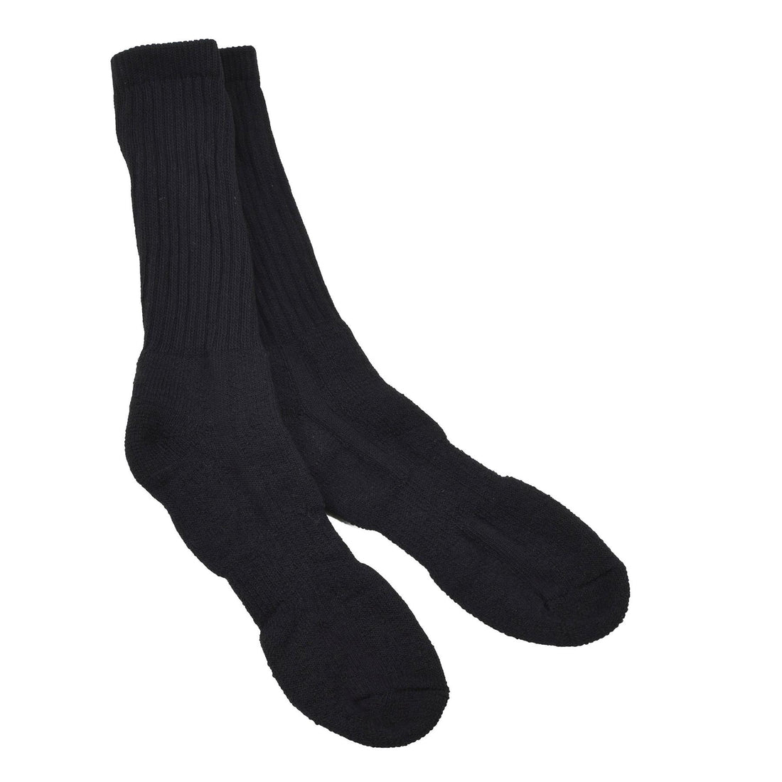 Calcetines militares británicos originales de longitud media, lana de invierno, suela de rizo, negro
