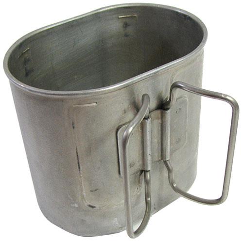 Tropas del ejército suizo original de aluminio mariposa de aluminio Cantina Mess Copa militar