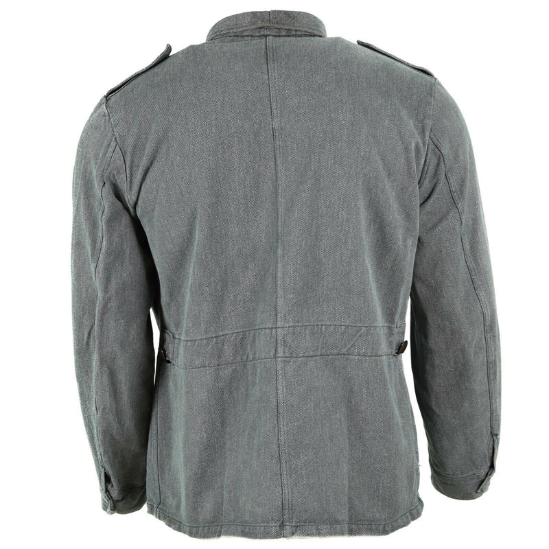 Jaqueta de trabajo del ejército suizo genuino chaqueta militar de mezclilla gris vintage excedente
