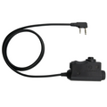 EARMOR M51 Adaptador de comunicación PTT Kenwood Conector de radio de 2 pines Negro