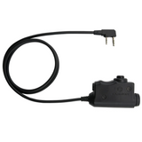 EARMOR M51 Adaptador de comunicación PTT Kenwood Conector de radio de 2 pines Negro