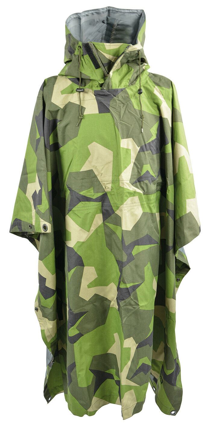 Ale-Tex 3 capas Estilo del ejército Rain impermeable Poncho Cape PTF Membrana M90 Camo