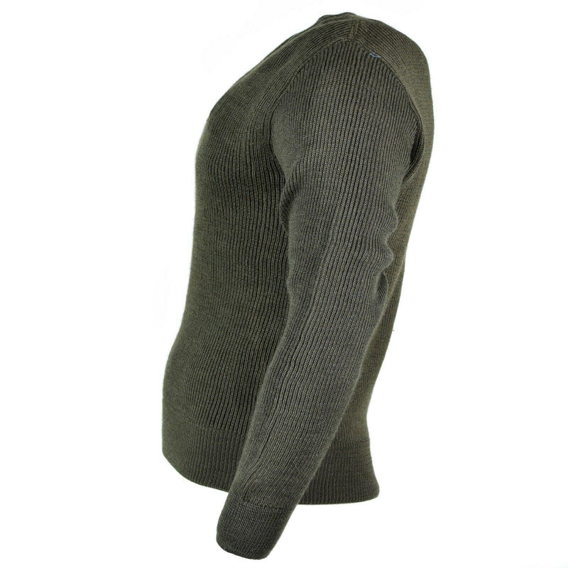 Sétero original del ejército francés jersey jersey clorofibre lana de cuello en V