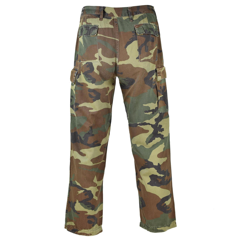 Pantalones del ejército italiano genuino Combate Combat de algodón Camuflaje de bosque de algodón Pantalones de campo